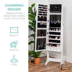 Best Choice Products 6-Tier Standing Mirror Lockable Storage Organizer Cabinet Armoire W/ Velvet Interior -Furniture Specialty Store GUEST f818e215 067f 4a3a 8488 d36fe696f64c