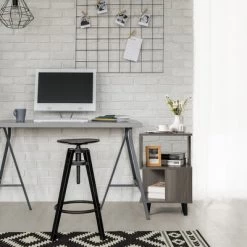 Costway 2 PCS Nightstand Set Modern Side End Table Storage Shelf Grey -Furniture Specialty Store GUEST f8234a31 6449 4210 97a0 378eccce6738