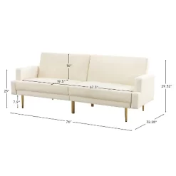 Lanna 76"Wide Vegan Leather Modern Style Convertible Futon Sofa Bed For Living Room Guest Bedroom | ARTFUL LIVING DESIGN -Furniture Specialty Store GUEST f825eb1e 1572 433c 8583 0527f745eeaf