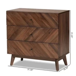 Hartman Wood 3 Drawer Storage Chest Walnut Brown - Baxton Studio -Furniture Specialty Store GUEST f8e345b4 d9ed 4f27 833a 35bb367c6372