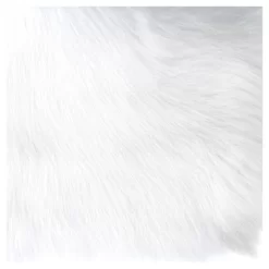 Faux Fur Rectangle Bench White - HomePop