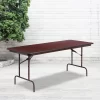 Flash Furniture 6-Foot Mahogany Melamine Laminate Folding Banquet Table -Furniture Specialty Store GUEST f945eb57 6786 4d15 bfc9 cadbbed396b5