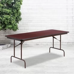 Flash Furniture 6-Foot Mahogany Melamine Laminate Folding Banquet Table