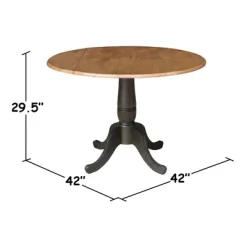 3pc 42" Round Dual Drop Leaf Dining Table With 2 Slat Back Chairs Hickory/Washed Coal - International Concepts -Furniture Specialty Store GUEST f990c6cc 4f4a 4c4e a827 a11ba71d61b6 1