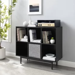 35.88" Liam 6 Cube Record Storage Bookcase With Speaker - Crosley