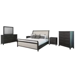 6pc Cindi Sleigh Bedroom Set Gray - Abbyson Living -Furniture Specialty Store GUEST fa758768 d475 45ce 825e 127af3bb7db1