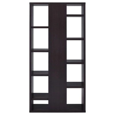 70.75" Modern 8 Shelf Bookcase With Staggered Shelves Cappuccino - Coaster 4 70.75" Modern 8 Shelf Bookcase With Staggered Shelves Cappuccino - Coaster - Image 2