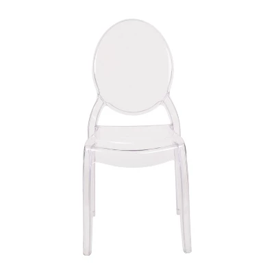 Emma And Oliver Set Of 4 Multifunctional Transparent Polycarbonate Resin Stacking Accent Chair With Extra Wide Seat For Vanity, Dining Room, Bedroom & Outdoor Events 13 Emma And Oliver Set Of 4 Multifunctional Transparent Polycarbonate Resin Stacking Accent Chair With Extra Wide Seat For Vanity, Dining Room, Bedroom & Outdoor Events - Image 11