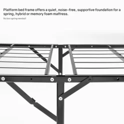 Continental Sleep 14 Inch Quickbase Metal Mattress Platform Bed Frame Foundation With Steel Slats (No Box Spring Needed), Twin, Black -Furniture Specialty Store GUEST faac730b 4556 4710 80c5 dce8a4f5832e