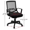 Office Chair - Adjustable Height Computer Chair With Wheels, Square Tilting Mesh Back, Foam Seat, Arms, Swivels In 360-Degrees By Lavish Home (Black) -Furniture Specialty Store GUEST fb397069 1543 4e2a 8189 39f6f4df1460
