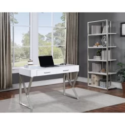 74" Shining Star Champagne Bookcase With Shelves White - Treasure Trove Accents -Furniture Specialty Store GUEST fb5b8589 1e9a 4f72 8988 355392b76be9