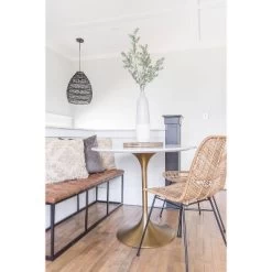 52.25" Draper Large Decorative Bench With Button Tufting Light Brown Faux Leather - HomePop -Furniture Specialty Store GUEST fbd1f6e6 008b 4e30 b394 3703a867aed0