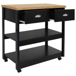Sunnydaze Decor Sunnydaze MDF Indoor Farmhouse Style Kitchen Island Cart With Drawers And Shelves - 34.25" H - Black 21 Sunnydaze Decor Sunnydaze MDF Indoor Farmhouse Style Kitchen Island Cart With Drawers And Shelves - 34.25" H - Black -Furniture Specialty Store GUEST fca87cb9 0309 4969 aafe 5aa00ae0b848