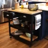 Sunnydaze Decor Sunnydaze MDF Indoor Farmhouse Style Kitchen Island Cart With Drawers And Shelves - 34.25" H - Black 2 Sunnydaze Decor Sunnydaze MDF Indoor Farmhouse Style Kitchen Island Cart With Drawers And Shelves - 34.25" H - Black -Furniture Specialty Store GUEST fca8909e b218 4f36 b395 e3a5b4b13a45