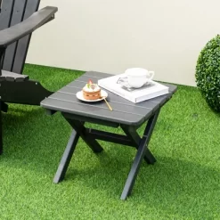 Costway Outdoor Folding Side Table Weather-Resistant HDPE Adirondack Table Black/Gray -Furniture Specialty Store GUEST fd556024 d38f 4b64 9f7a d14bd961dd8a