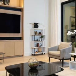 60.5" 5 Tier S Shaped Bookcase White/Black - Danya B. -Furniture Specialty Store GUEST fd63a98c 8ca8 480c a390 f899c61b614f