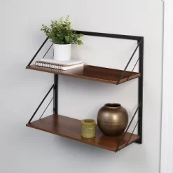 Honey-Can-Do 2 Tier Laundry Shelf With Wood Walnut 15 Honey-Can-Do 2 Tier Laundry Shelf With Wood Walnut -Furniture Specialty Store GUEST fdbaea9d 7af4 41b8 b3b6 7b654aa16157