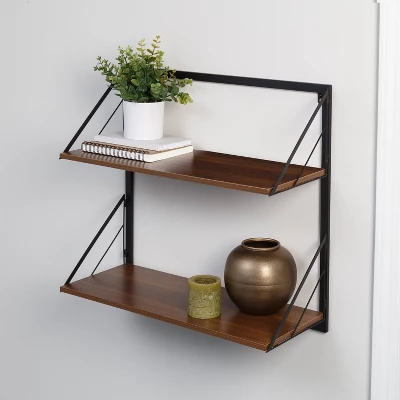 Honey-Can-Do 2 Tier Laundry Shelf With Wood Walnut 9 Honey-Can-Do 2 Tier Laundry Shelf With Wood Walnut - Image 7