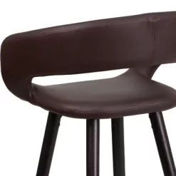 Flash Furniture Brynn Series 24'' High Contemporary Vinyl Rounded Back Counter Height Stool With Cappuccino Wood Frame -Furniture Specialty Store GUEST ffd97523 8a65 4fb2 b86e 9d6d38f12570