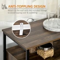 HOMCOM Rustic Kitchen Sideboard, Serving Buffet Storage Cabinet With Adjustable Shelves, Glass Doors, And 2 Drawers For Living Room -Furniture Specialty Store GUEST fff063b0 baa7 4236 81e7 e7c2e1f3c41c